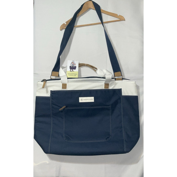 KEEPCOOL Extra Large Insulated Jumbo Shopping Cooler Bag(BLUE/WHITE)NWT - Picture 1 of 7